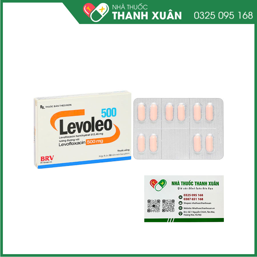 Levoleo 500 điều trị nhiễm khuẩn hô hấp, nhiễm khuẩn tiết niệu, nhiễm khuẩn da và mô